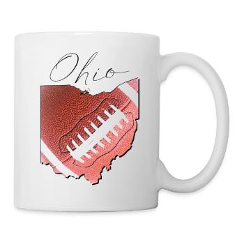 Ohio (États-Unis) | Vrai football | Script de carte - Mug blanc - blanc - Droite
