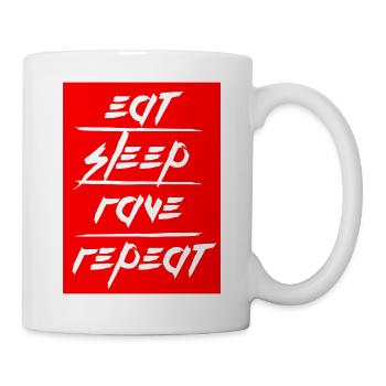 Manger dormir rave répéter nourriture sommeil corbeau disant - Mug blanc - blanc - Droite