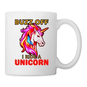 Go away, I'm riding a unicorn - Mug - white - Right