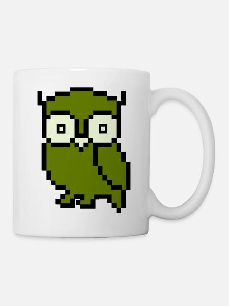 Couleur du pixel hibou - Mug blanc - blanc
