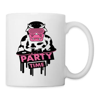 Lustige Party Time Milch Kuh Graffiti Tier Zitat - Tasse - Weiß - Rechts