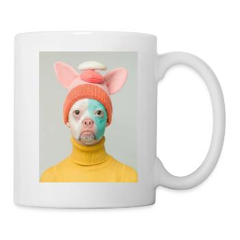 AP Surreal Human Dog Portrait 3 August 2024 - Tasse - Weiß - Rechts