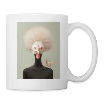 AP Surreal Chicken Portrait 3 August 2024 - Tasse - Weiß - Rechts
