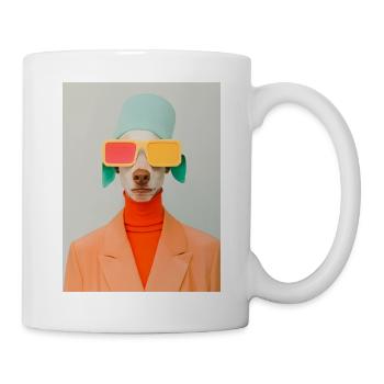 AP Surreal Human Dog Portrait 2 August 2024 - Tasse - Weiß - Rechts