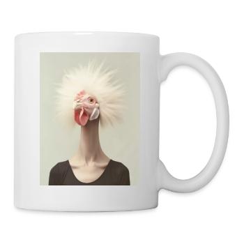 AP Surreal Chicken Portrait 2 August 2024 - Tasse - Weiß - Rechts