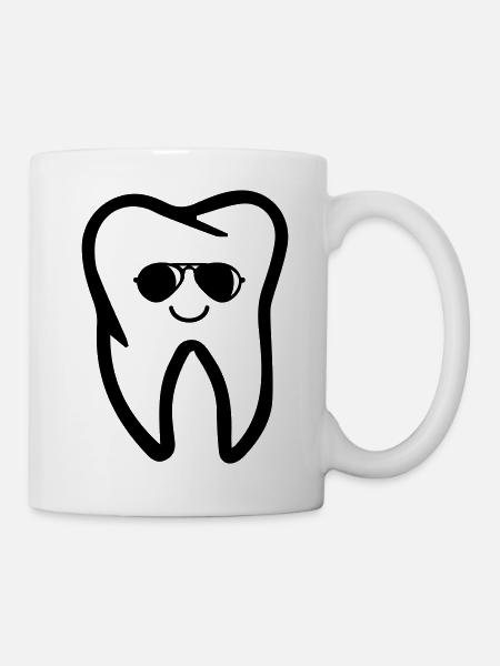 Lunettes de soleil dentées - Mug blanc - blanc