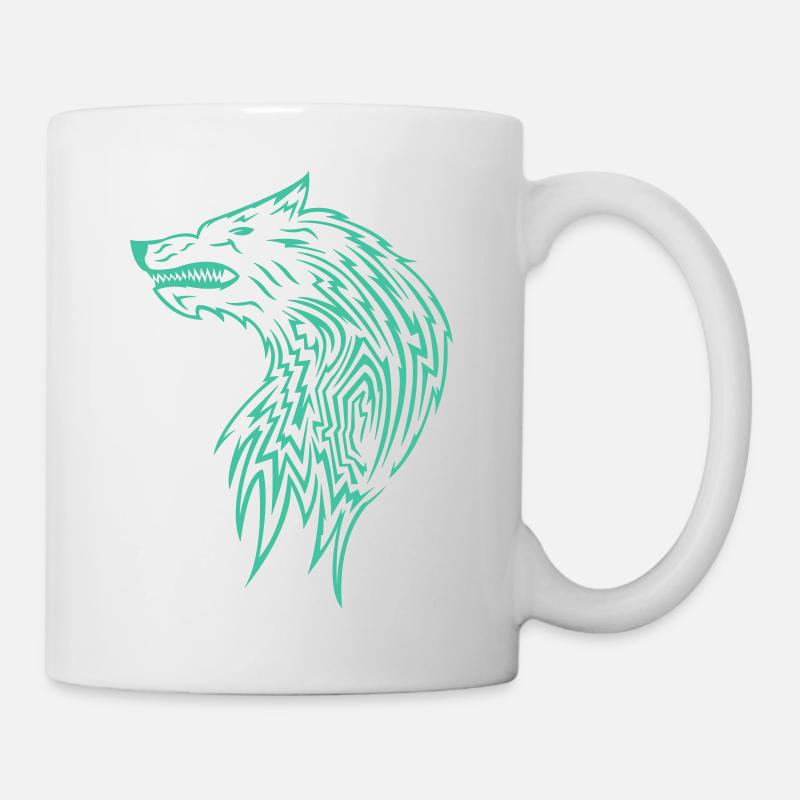 Motif loup - Mug blanc - blanc