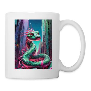 serpent sur la ville - Mug blanc - blanc - Droite