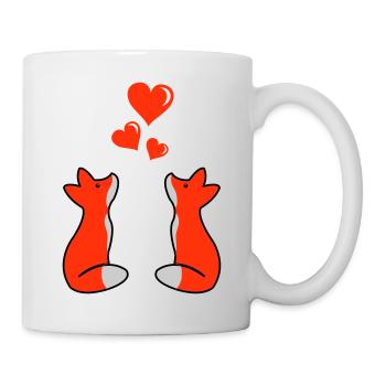 foxes in love 02 - Tasse - Weiß - Rechts