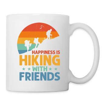 Le bonheur, c’est de faire de la randonnée avec des amis randonneur en montagne - Mug blanc - blanc - Droite