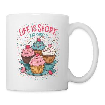 Mangez le gâteau - Mug blanc - blanc - Droite