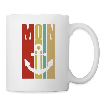 Moin - Guten Morgen - Nordsee - Ostsee - Anker - Tasse - Weiß - Rechts