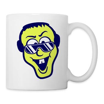DJ Fun Party Club Head Naughty Happy Laughs Cool - Mug - white - Right