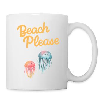 plage s’il vous plaît méduses - Mug blanc - blanc - Droite