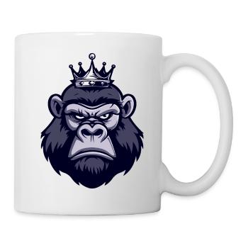 Couronne tête de gorille - Mug blanc - blanc - Droite