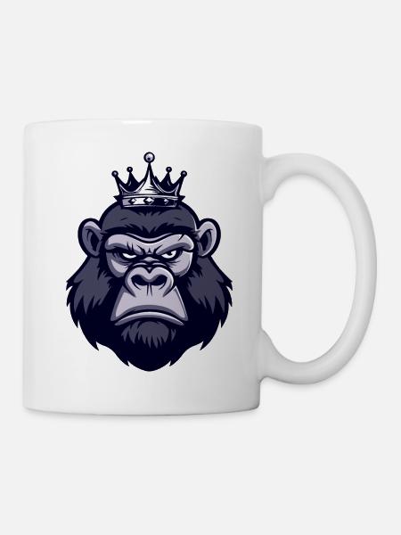 Couronne tête de gorille - Mug blanc - blanc