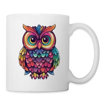 Niedliche Eule Kawaii Maskottchen - Tasse - Weiß - Rechts
