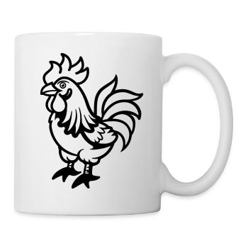 hahn comic - Tasse - Weiß - Rechts