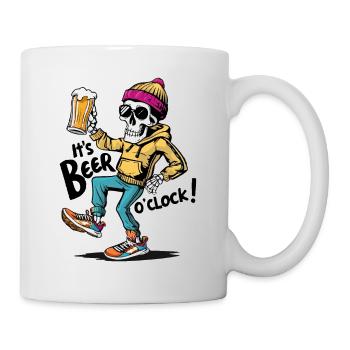 Beer O’Clock Lustiges Skelett - Tasse - Weiß - Rechts