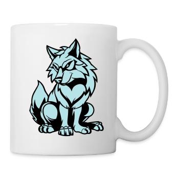 wolf comic tier - Tasse - Weiß - Rechts