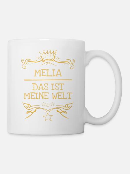 Mädchenname Melia - Tasse - Weiß
