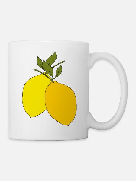 zitronen doppelt - Tasse - Weiß