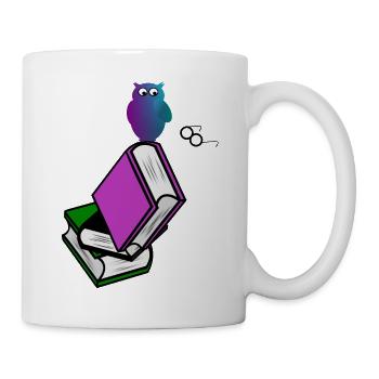 Buch Mit Eule - Tasse - Weiß - Rechts