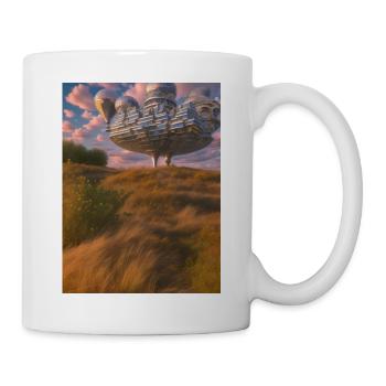 Futuristische Stadt Ballonfahrt Futuristic City - Tasse - Weiß - Rechts
