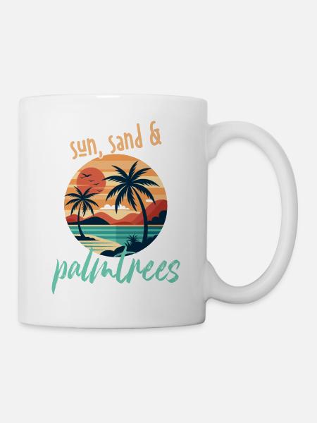 Sun, sand, and palm trees! - Mug - white