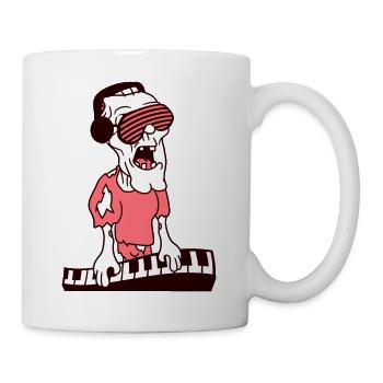 DJ Zombie Keyboard Horror Halloween Party Musik - Tasse - Weiß - Rechts