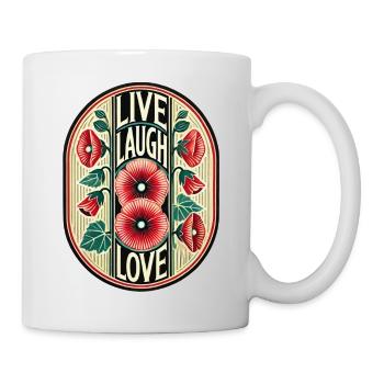 en direct rire amour - Mug blanc - blanc - Droite