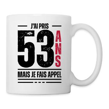 53 ans / t-shirt 53 ans / idée cadeau 53 ans - Mug blanc - blanc - Droite