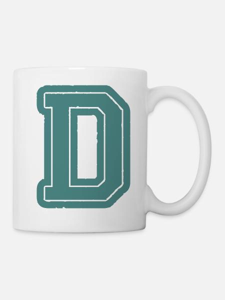 D Buchstabe - Tasse - Weiß