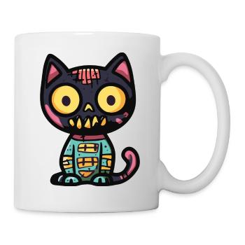 Katze Halloween Lustig - Tasse - Weiß - Rechts