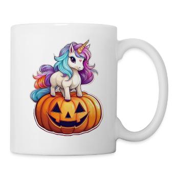Conception de citrouille licorne d’Halloween - Mug blanc - blanc - Droite