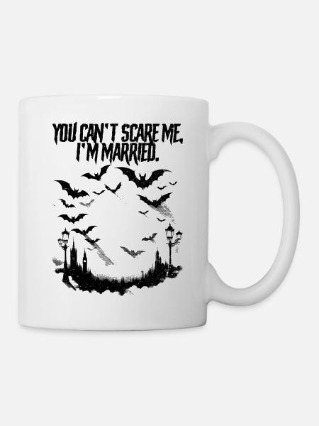 Gothic City flaggermus Helloween You Can't Scare Me - Kop/krus - hvid