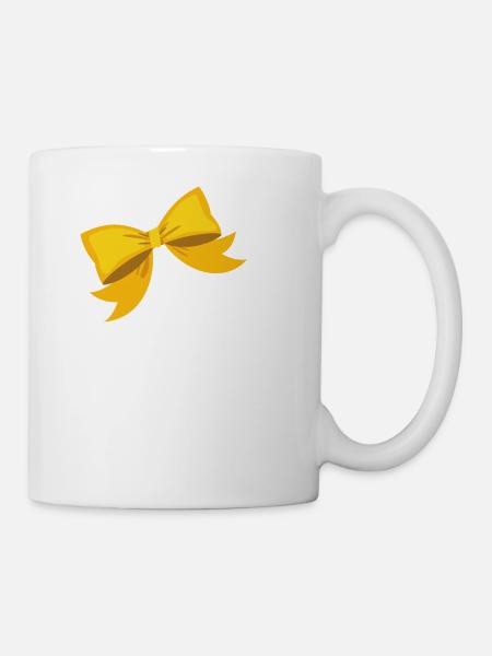 Buchstabe c gelbe Schleife - Tasse - Weiß