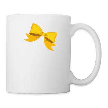 Buchstabe t gelbe Schleife - Tasse - Weiß - Rechts