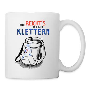 Kletter T-Shirt, Frauenich - geh klettern - Tasse - Weiß - Rechts