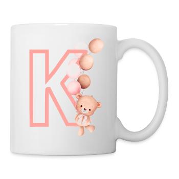 Lettre k rose ours - Mug blanc - blanc - Droite