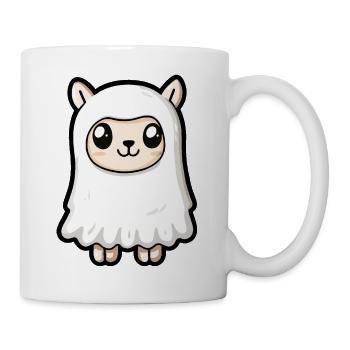Alpaca Llama Halloween Comic Ghost - Mug - white - Right