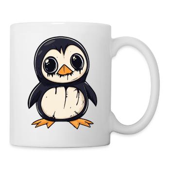 Pinguin Halloween Lustig Zombie - Tasse - Weiß - Rechts