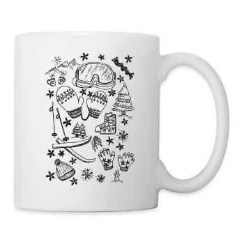 Winter, Ski und Hüttenzauber - Tasse - Weiß - Rechts