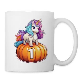 Licorne Citrouille Automne 1 – Anniversaire en Automne - Mug blanc - blanc - Droite