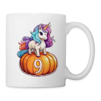 Licorne Citrouille Automne 9 – neuvième anniversaire - Mug blanc - blanc - Droite