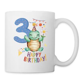 Enfant Tortue 3 Ans 3ème Anniversaire - Mug blanc - blanc - Droite