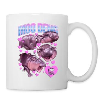 Moo Deng Cute Baby Pygmy Hippo Funny Hippopotamus - Mug - white - Right