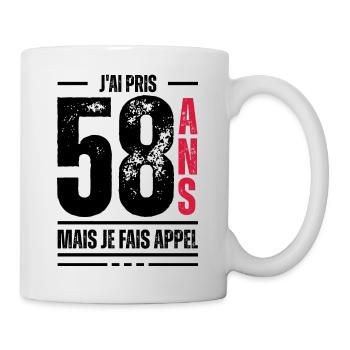 58 ans / t-shirt 58 ans / idée cadeau 58 ans - Mug blanc - blanc - Droite