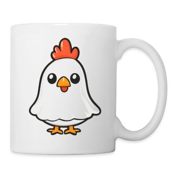Hahn Halloween Lustig Geist - Tasse - Weiß - Rechts