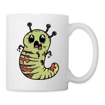 Wurm Halloween Comic Lustig - Tasse - Weiß - Rechts